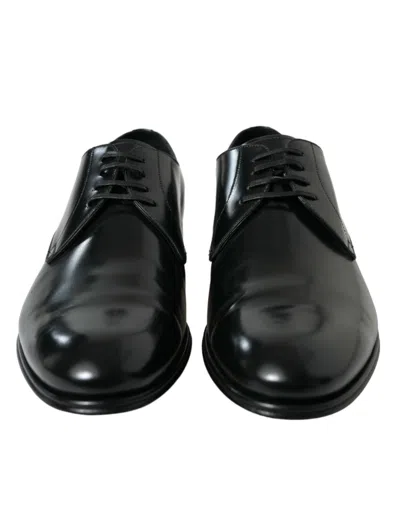 Shop Dolce & Gabbana Black Leather Lace Up Men Dress Derby Men's Shoes