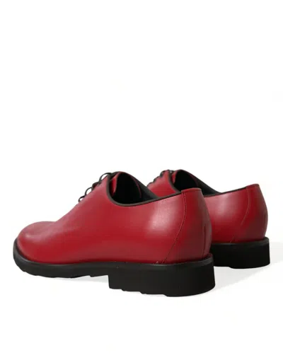 Shop Dolce & Gabbana Elegant Red Leather Oxford Dress Men's Shoes