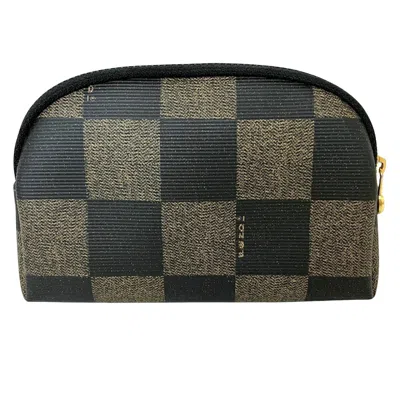 Shop Fendi Khaki Canvas Clutch Bag ()
