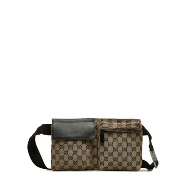 Shop Gucci -- Beige Canvas Shoulder Bag ()