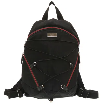 Shop Gucci Black Canvas Backpack Bag ()