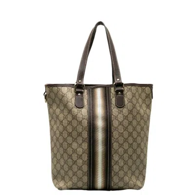 Shop Gucci Brown Canvas Tote Bag ()