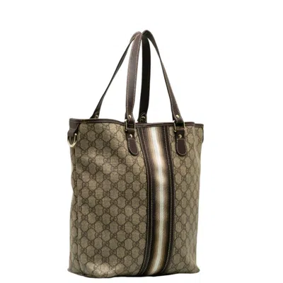 Shop Gucci Brown Canvas Tote Bag ()