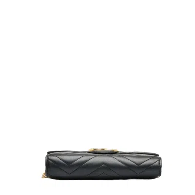 Shop Gucci Gg Marmont Black Leather Shopper Bag ()