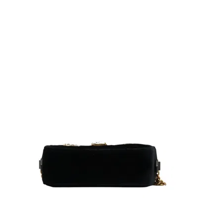 Shop Gucci Gg Marmont Black Velvet Shopper Bag ()