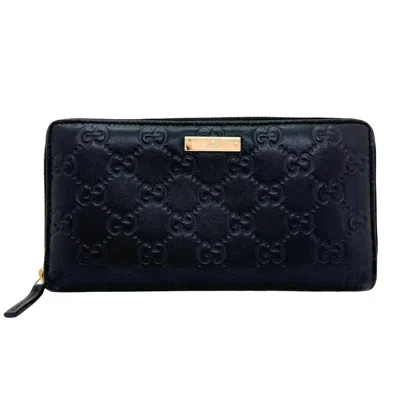 Shop Gucci Ssima Black Leather Wallet  ()