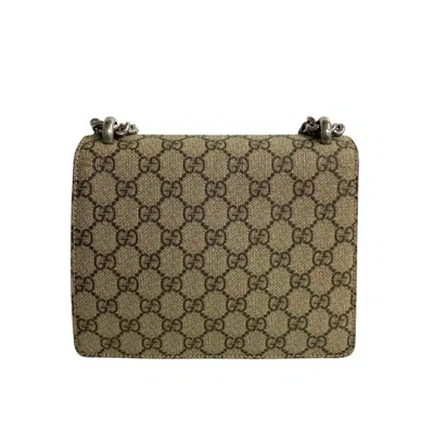 Shop Gucci Horsebit Brown Canvas Shoulder Bag ()