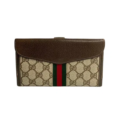 Shop Gucci Ophidia Brown Canvas Wallet  ()