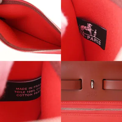Shop Hermes Hermès Herbag Pink Canvas Clutch Bag ()