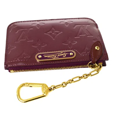 Pre-owned Louis Vuitton Pochette Clés Purple Patent Leather Wallet  ()