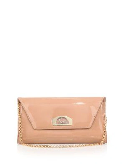 Shop Christian Louboutin Vero Dodat Patent Leather Clutch In Nude