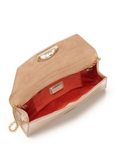 Shop Christian Louboutin Vero Dodat Patent Leather Clutch In Nude