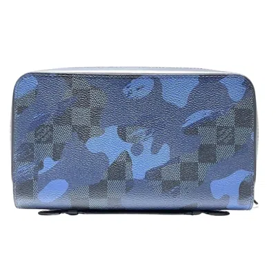 Pre-owned Louis Vuitton Zippy Xl Blue Leather Wallet  ()