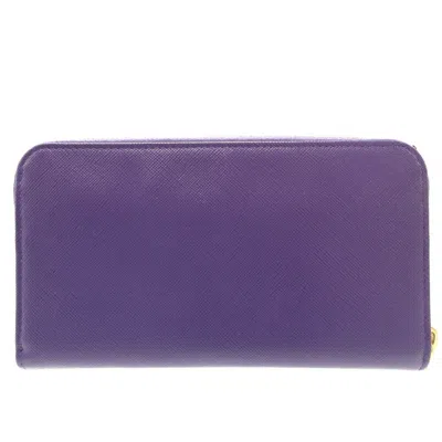 Shop Prada Purple Leather Wallet  ()