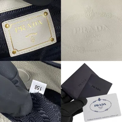 Shop Prada White Leather Tote Bag ()