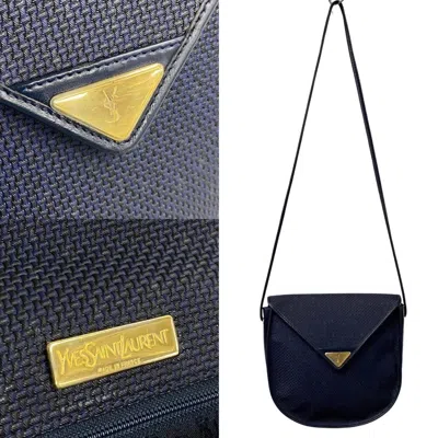 Shop Saint Laurent Navy Leather Shoulder Bag ()