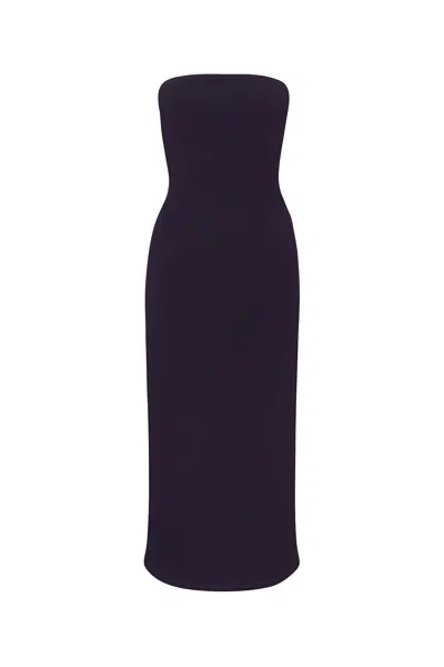 Shop Anemos Strapless Tie Back Dress In Stretch Cupro In Navy