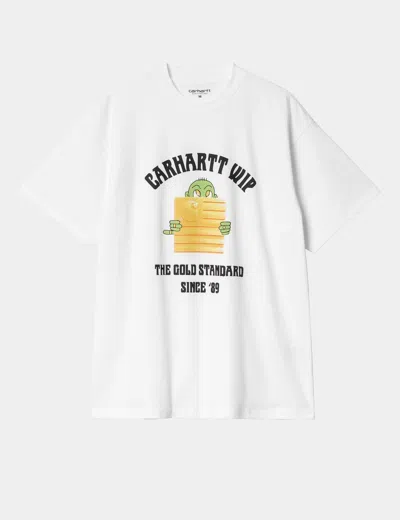 Shop Carhartt -wip Gold Standard T-shirt (loose) In White