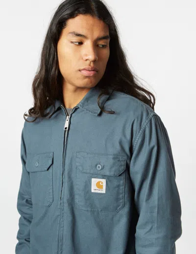 Shop Carhartt -wip Milford Zip Shirt Jacket (loose) In Blue