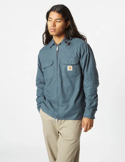 Shop Carhartt -wip Milford Zip Shirt Jacket (loose) In Blue