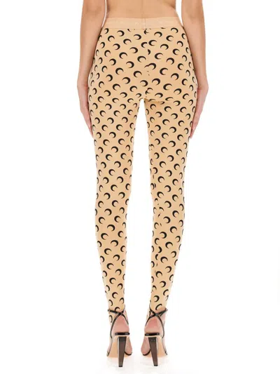 Shop Marine Serre All Over Moon Leggings In Nude