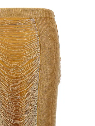 Shop Alexander Mcqueen Armor Stitch Skirt Skirts Gold