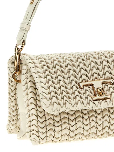 Shop Tod's Flap T Timeless Shoulder Bags White