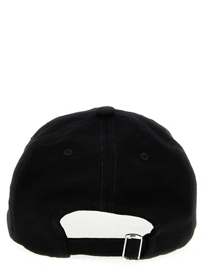 Shop Marine Serre Logo Embroidery Cap Hats Black