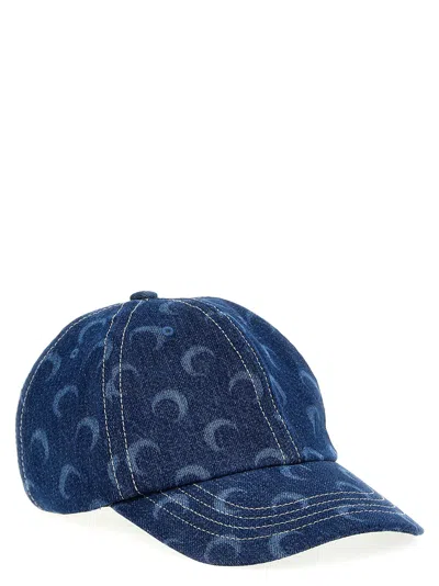 Shop Marine Serre Regenerated Deadstock Denim Hats Blue