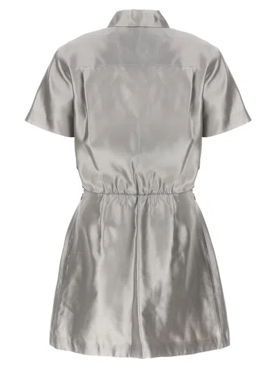 Shop Theory Silk Mini Dress Dresses Gray