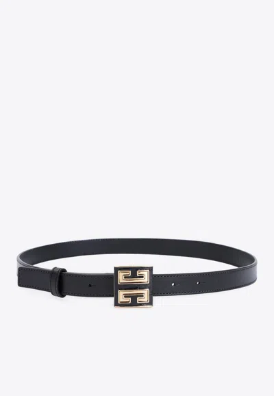Givenchy 4g Logo Square Buckle Leather Belt In Blue