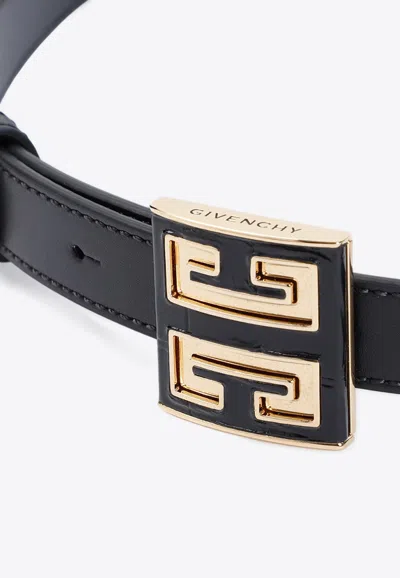 Shop Givenchy 4g-buckle Leather Belt In Black