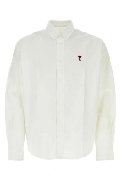 Shop Ami Alexandre Mattiussi Ami Man White Poplin Shirt