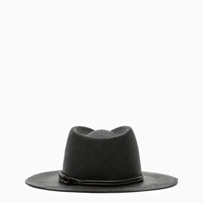 Shop Brunello Cucinelli Black Straw Hat Women