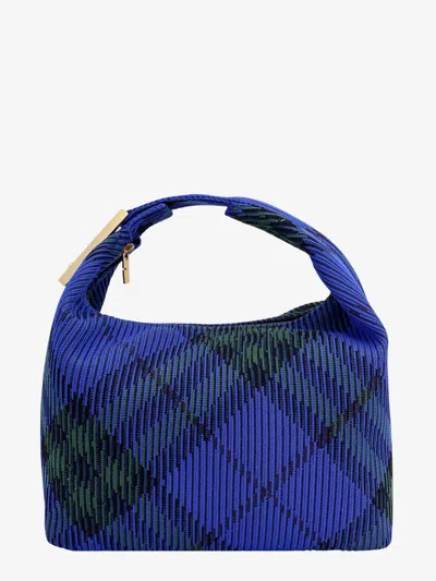 Shop Burberry Woman Peg Media Woman Blue Handbags