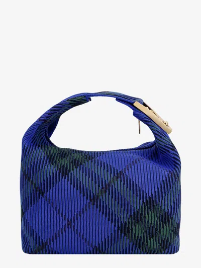 Shop Burberry Woman Peg Media Woman Blue Handbags