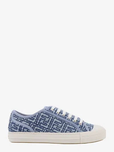 Shop Fendi Woman Domino Woman Blue Sneakers