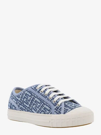Shop Fendi Woman Domino Woman Blue Sneakers