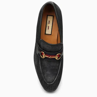 Shop Gucci Black Denim Loafer With Horsebit Men