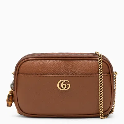 Shop Gucci Brown Leather And Bamboo Mini Bag Women
