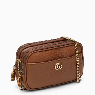 Shop Gucci Brown Leather And Bamboo Mini Bag Women