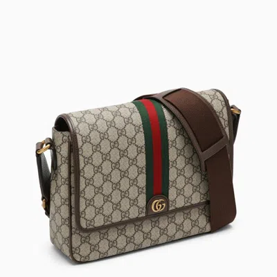 Shop Gucci Medium Ophidia Crossbody Bag Men In Brown