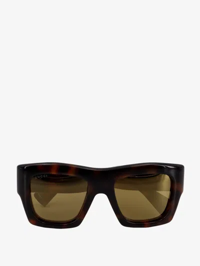 Shop Gucci Woman Sunglasses Woman Brown Sunglasses