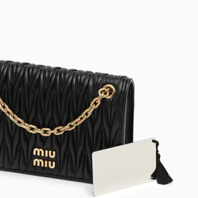 Shop Miu Miu Black Matelassé Leather Bag Women