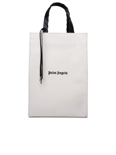 Shop Palm Angels Man  Ivory Cotton Tote Bag In Cream