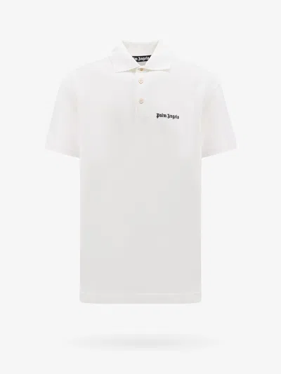 Shop Palm Angels Man Polo Shirt Man White Polo Shirts