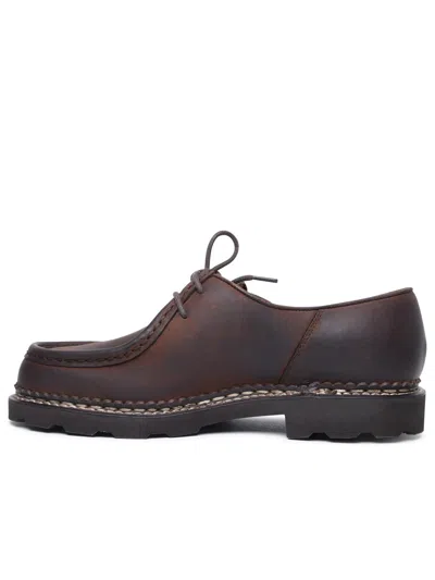 Shop Paraboot 'michael' Brown Leather Derby Shoes Man