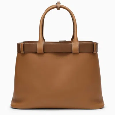 Shop Prada Buckle Large Caramel-coloured Leather Handbag Women In Orange