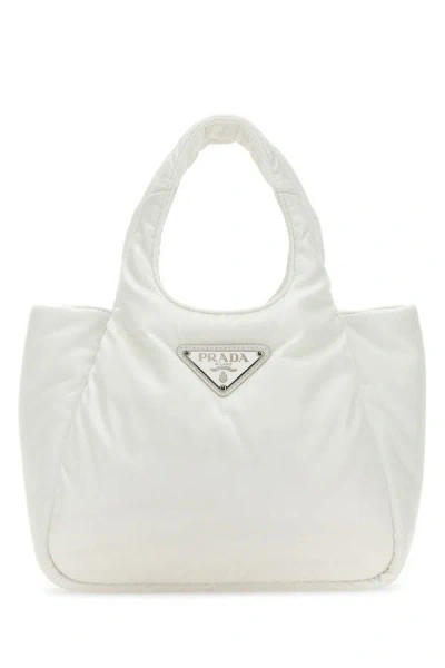 Shop Prada Woman White Nylon Handbag