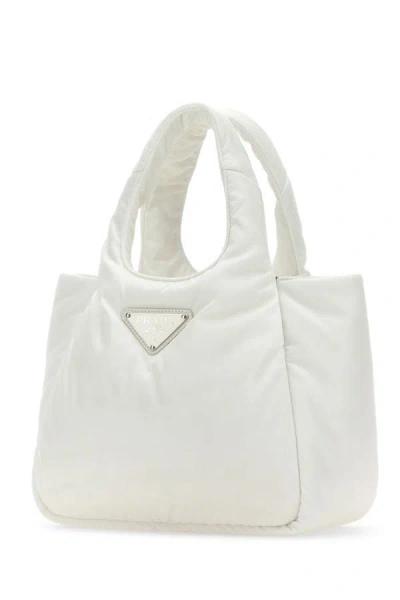 Shop Prada Woman White Nylon Handbag